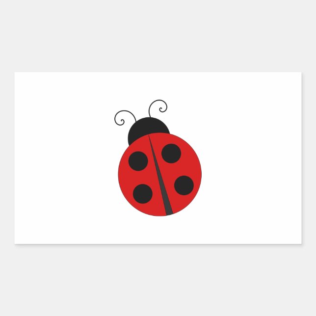 Pegatina Rectangular Personalizado Lady Bug (Anverso)