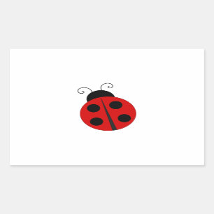 Pegatina Rectangular Personalizado Lady Bug