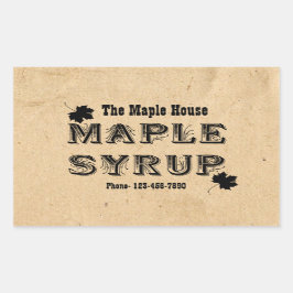 Pegatina Rectangular Personalizado Maple Syrup Rectangle Business Pegat