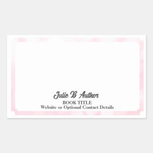 Pegatina Rectangular Personalizado Minimalista suave rosa- placa de bib