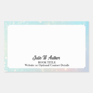 Pegatina Rectangular Personalizado Pastel Personalizado azul Autor Book