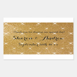 Pegatina Rectangular Personalizado purpurina de oro falso pegatinas de