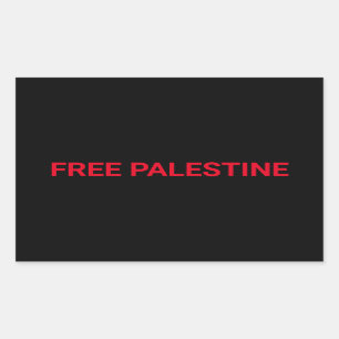 Pegatina Rectangular Personalizado rojo negro de Palestina Libre minima