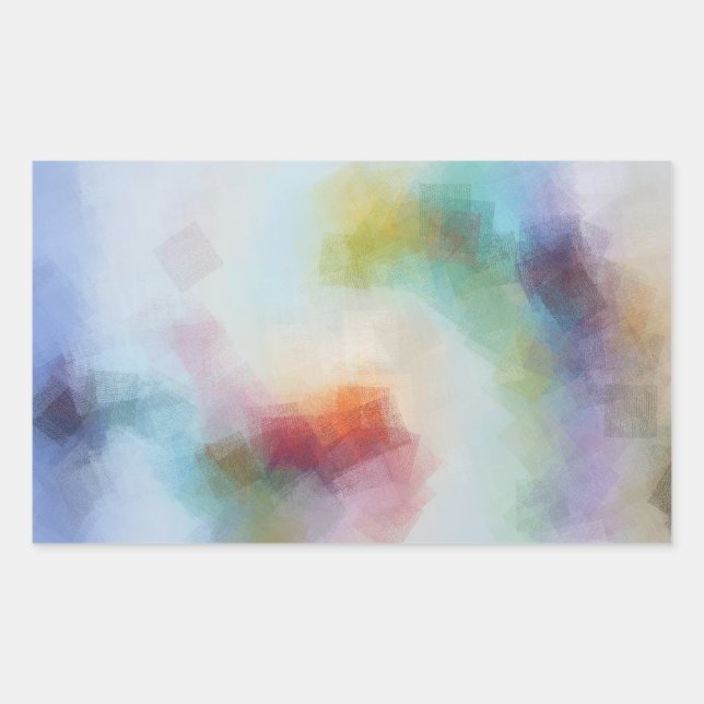 Pegatina Rectangular Personalizado Rosa Rojo Amarillo Naranja Azul Verd (Anverso)