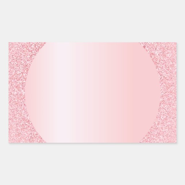 Pegatina Rectangular Personalizado Rosegold Purpurina Blank Plantilla d (Anverso)