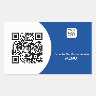 Pegatina Rectangular Personalizado Servicio de habitaciones Menú QR Cód
