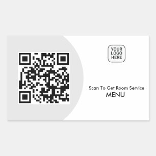 Pegatina Rectangular Personalizado Servicio de habitaciones Menú QR Cód