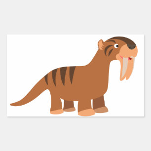 Pegatina Rectangular Personalizado sonriente Cute Thylacosmilus Pegatin