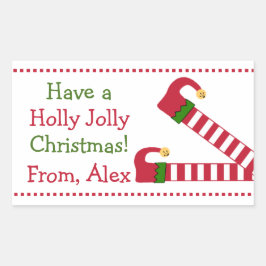 Pegatina Rectangular Personalizado Tener Navidades Holly Jolly