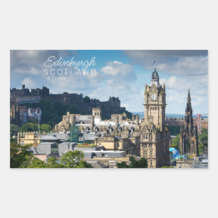 Pegatina Rectangular Personalizado Texto Edimburgo Escocia