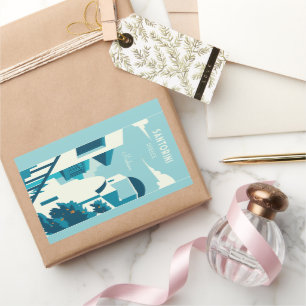 Pegatina Rectangular Personalizado Texto Grecia
