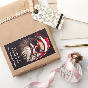 Pegatina Rectangular Personalizado Texto Grumpy Santa