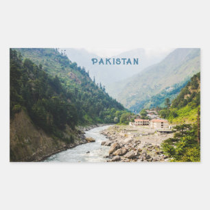 Pegatina Rectangular Personalizado Texto Pakistán
