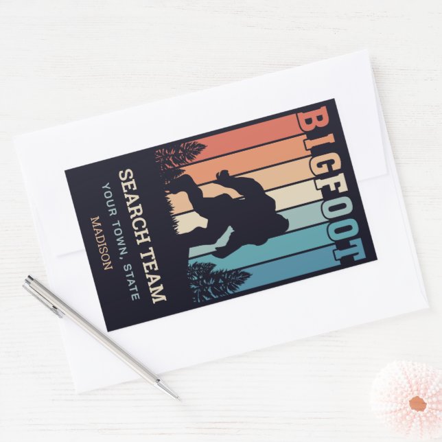 Pegatina Rectangular Personalizado Texto Pie grande (Sobre)