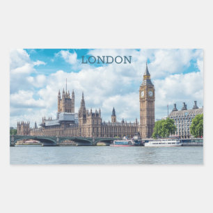 Pegatina Rectangular Personalizado Textos Londres