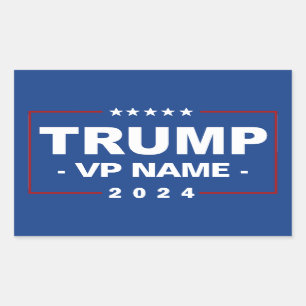Pegatina Rectangular Personalizado Trump Vicepresidente 2024