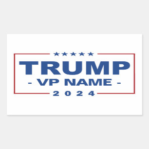 Pegatina Rectangular Personalizado Trump Vicepresidente 2024