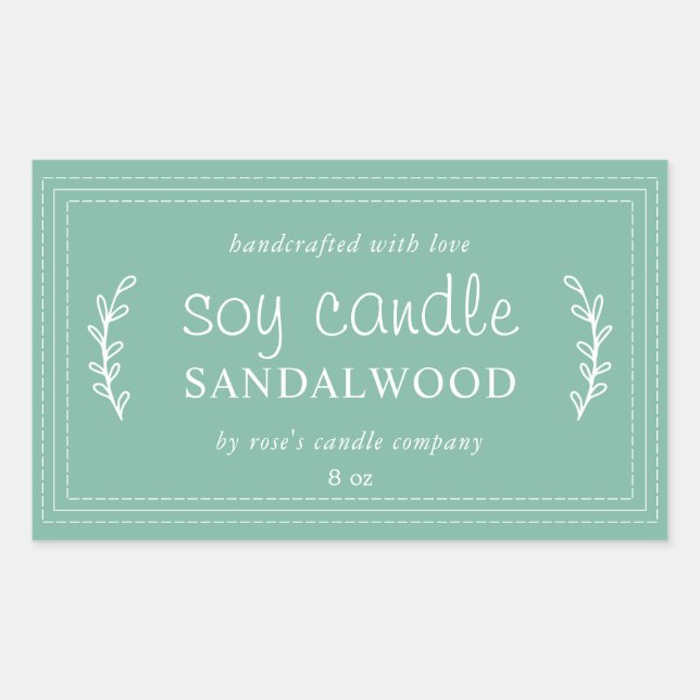 Pegatina Rectangular PERSONALIZADO verde de vándalo de soja casera XL (Anverso)