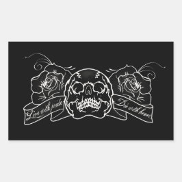 Pegatina Rectangular Personalizado Vive Con Orgullo Muere Con Rosas De 