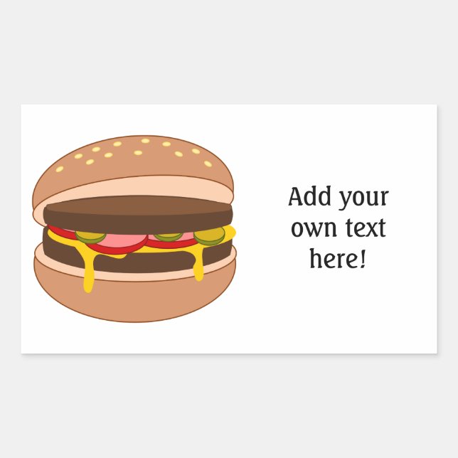 Pegatina Rectangular Personalizar de este gráfico de Hamburger (Anverso)