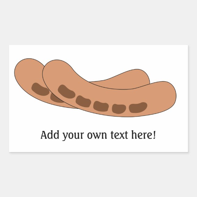 Pegatina Rectangular Personalizar de este gráfico de salchichas (Anverso)