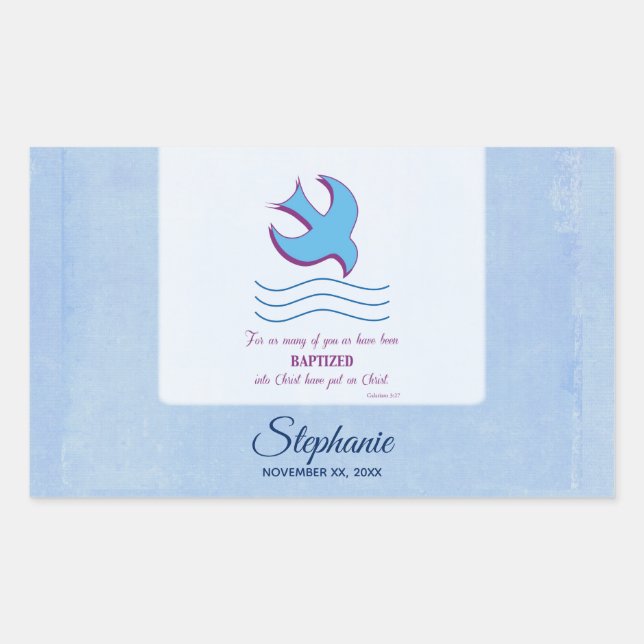 Pegatina Rectangular Personalizar, el bautismo de adultos se palpa en a (Anverso)