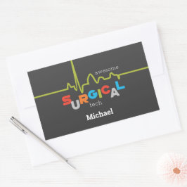 Pegatina Rectangular Personalizar, la Semana Tecnológica Quirúrgica Inc