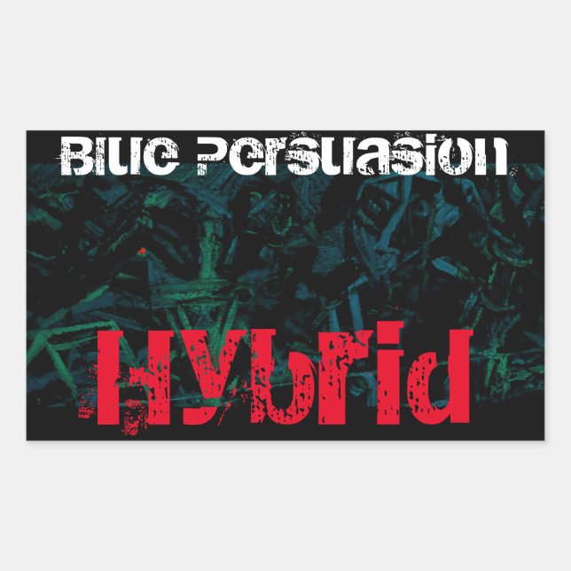 Pegatina Rectangular Persuasión Azul Híbrida (Anverso)