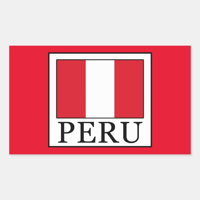 Pegatina Rectangular Perú (Anverso)