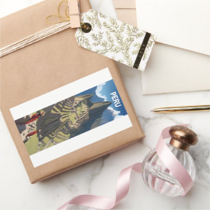 Pegatina Rectangular Perú Machu Picchu