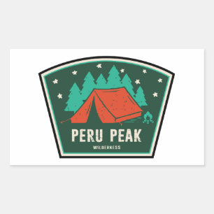 Pegatina Rectangular Peru Peak Wilderness Vermont Acampada