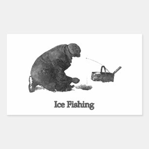 Pegatina Rectangular Pesca de hielo