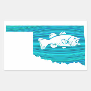 Pegatina Rectangular Pesca de ola Oklahoma