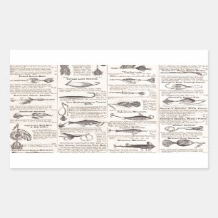 Pegatina Rectangular Pesca Lures Publicidad Arte de pescadores