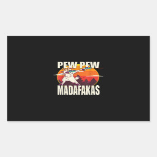 Pegatina Rectangular Pew Pew Madafakas