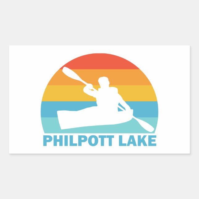 Pegatina Rectangular Philpott Lake Virginia Kayak en español (Anverso)