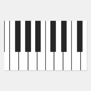 Pegatina Rectangular piano con temas musicales