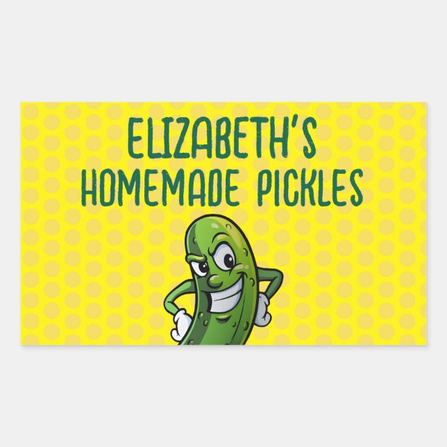Pegatina Rectangular Pickles Caseros (Anverso)