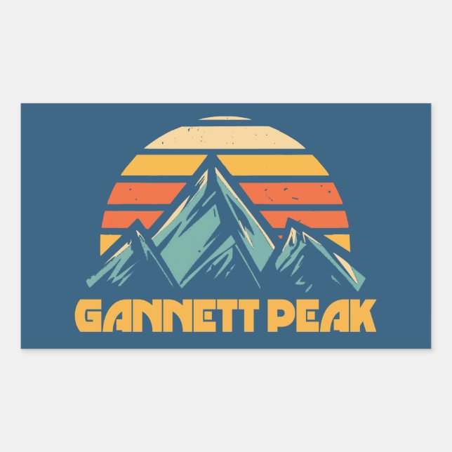 Pegatina Rectangular Pico Gannett Retro Turquesa (Anverso)