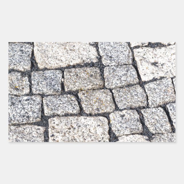 Pegatina Rectangular Piedras de una calle en detalle (Anverso)