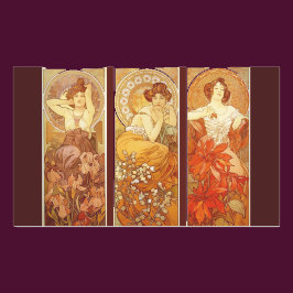 Pegatina Rectangular Piedras preciosas - Alphonse Mucha