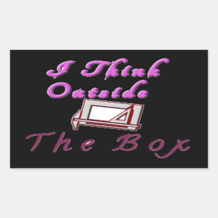Pegatina Rectangular Pienso fuera de la caja: Diseño creativo