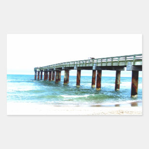 Pegatina Rectangular Pier de pesca de San Agustín