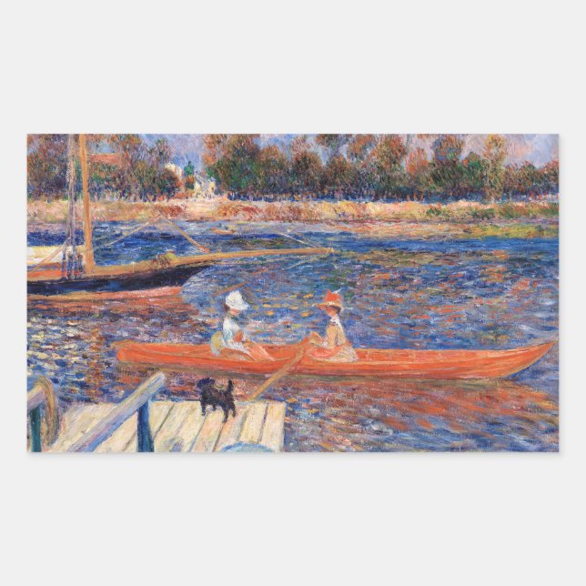 Pegatina Rectangular Pierre-Auguste Renoir - El Sena en Argenteuil (Anverso)