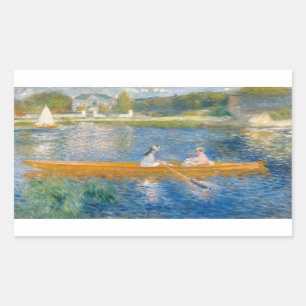 Pegatina Rectangular Pierre-Auguste Renoir - La esquiadora