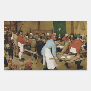 Pegatina Rectangular Pieter Bruegel, el anciano - Boda campesino