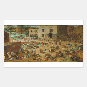 Pegatina Rectangular Pieter Bruegel el mayor - Juegos infantiles