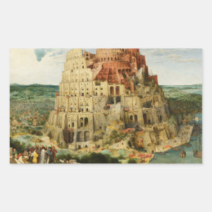 Pegatina Rectangular Pieter Bruegel el mayor - La Torre de Babel