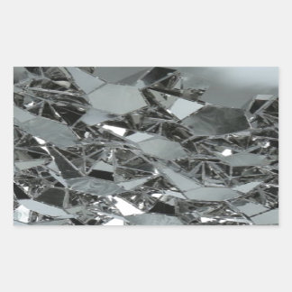 Pegatina Rectangular Piezas rotas de vidrio