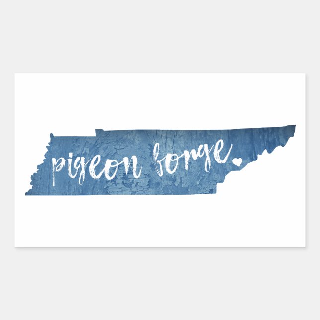 Pegatina Rectangular Pigeon Forge Tennessee Grain (Anverso)